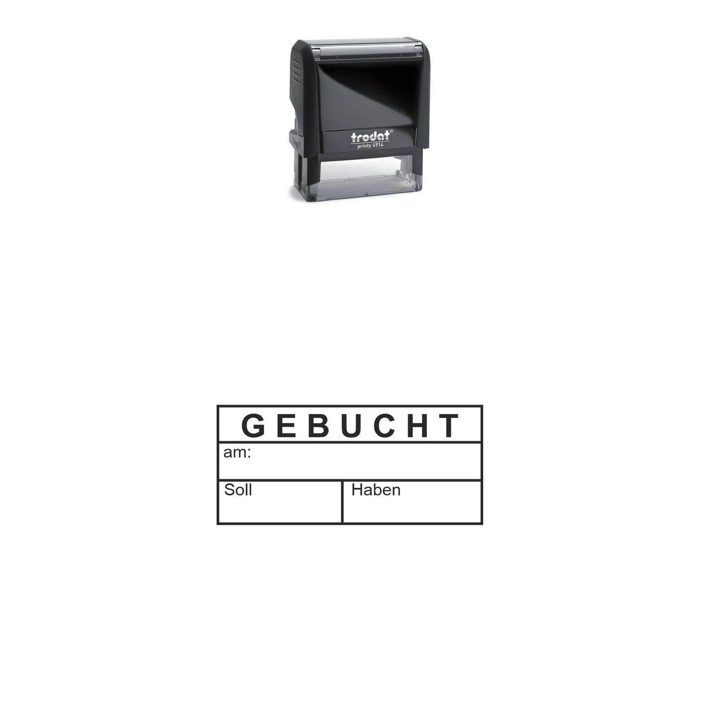 Gebucht-Stempel Buchhaltung – Stempelgerät mit Abdruck
