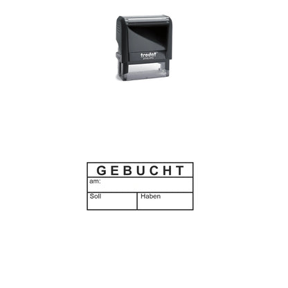 Gebucht-Stempel Buchhaltung – Stempelgerät mit Abdruck