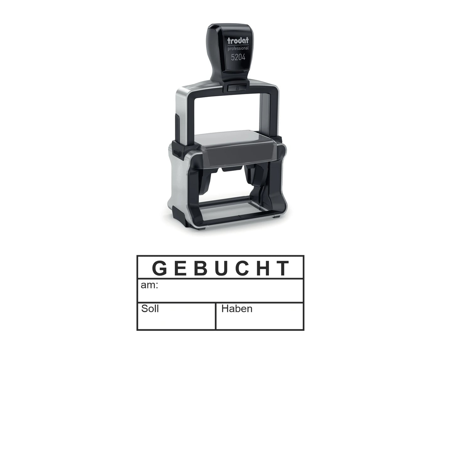 Gebucht-Stempel Buchhaltung – Stempelgerät mit Abdruck