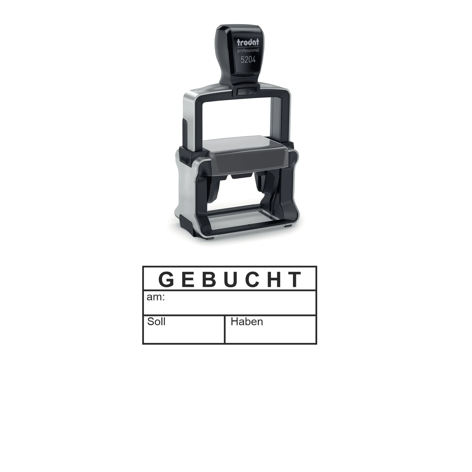 Gebucht-Stempel Buchhaltung – Stempelgerät mit Abdruck