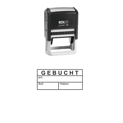Gebucht-Stempel Buchhaltung – Stempelgerät mit Abdruck