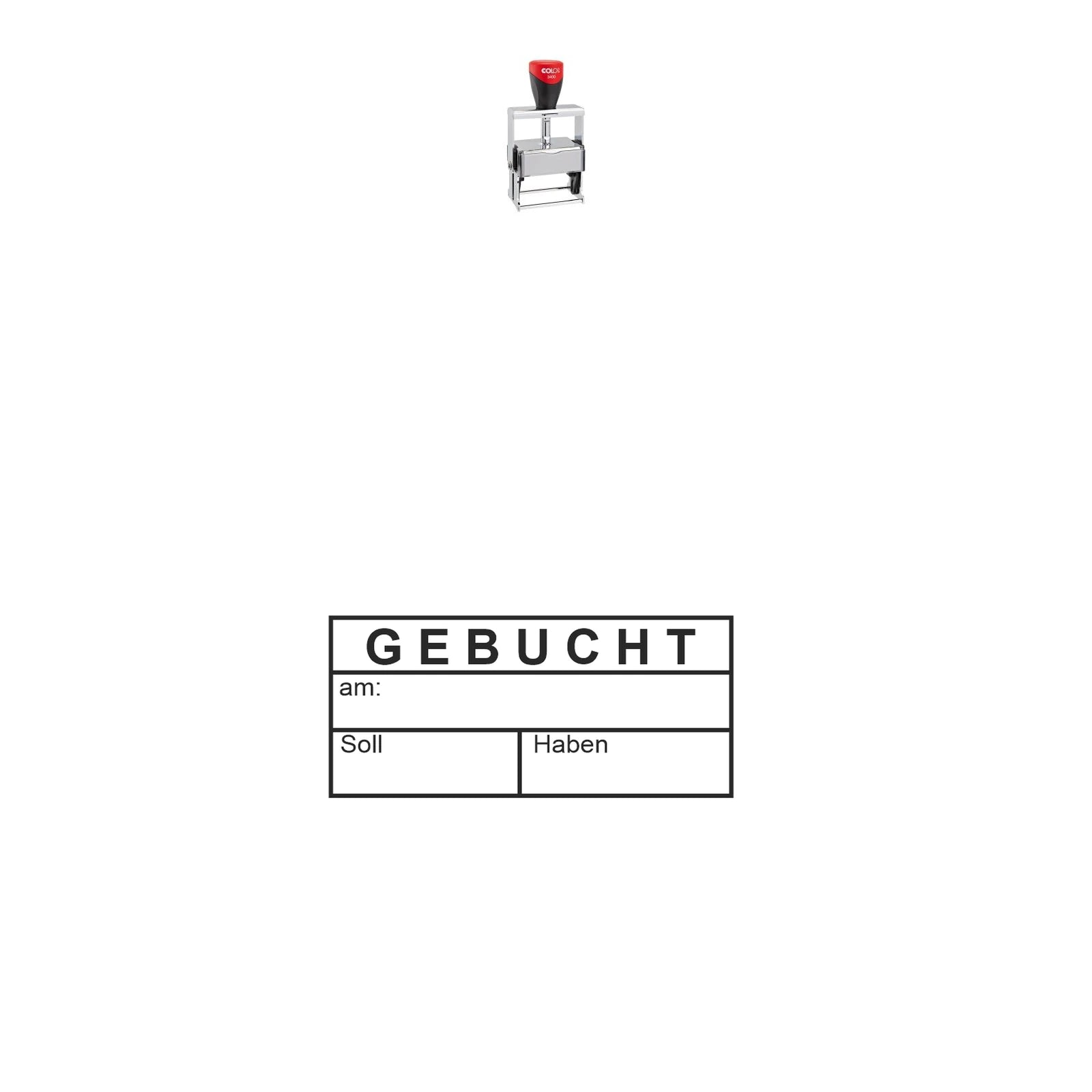 Gebucht-Stempel Soll & Haben – Stempelgerät mit Abdruck