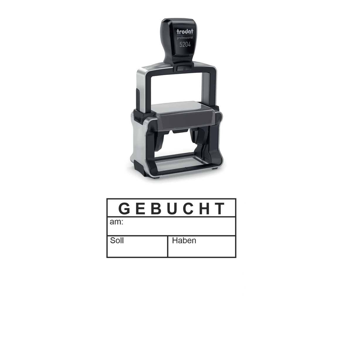 Gebucht-Stempel Soll & Haben – Stempelgerät mit Abdruck