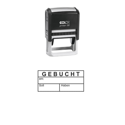 Gebucht-Stempel Soll & Haben – Stempelgerät mit Abdruck