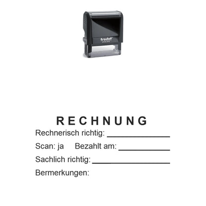 Rechnungsprüfstempel Scan & Zahlung – Stempelgerät mit Abdruck