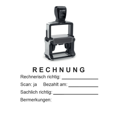 Rechnungsprüfstempel Scan & Zahlung – Stempelgerät mit Abdruck