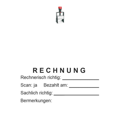 Rechnungsprüfstempel Scan & Zahlung – Stempelgerät mit Abdruck