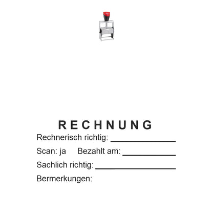 Rechnungsprüfstempel Scan & Zahlung – Stempelgerät mit Abdruck