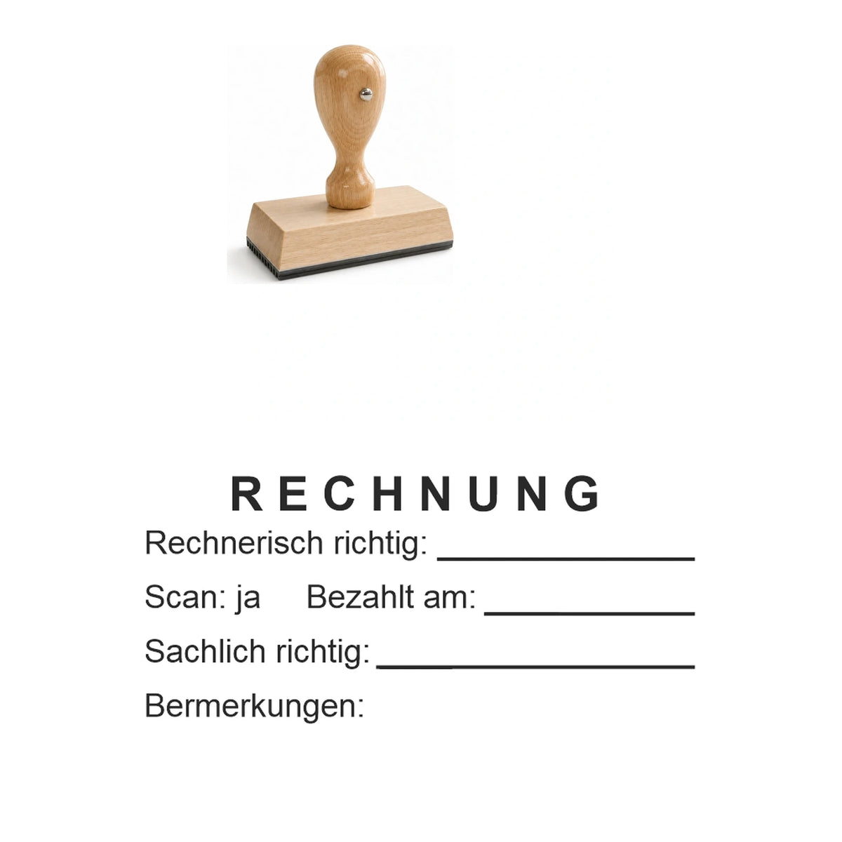 Rechnungsprüfstempel Scan & Zahlung – Stempelgerät mit Abdruck