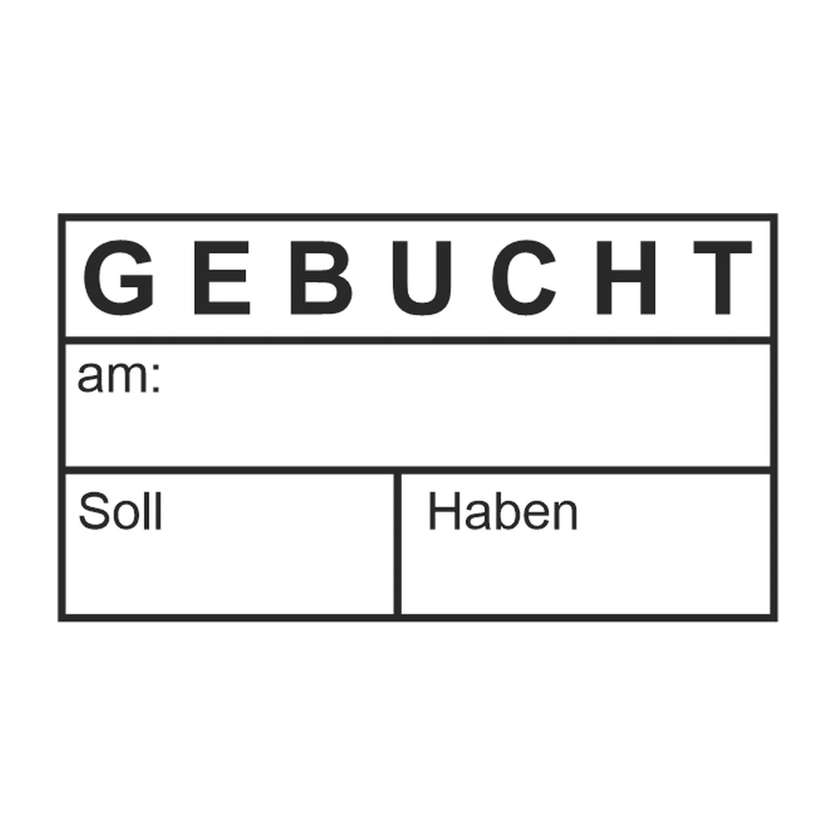 Gebucht-Stempel Soll & Haben – Stempelabdruck