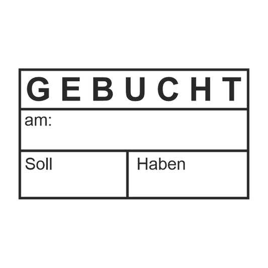 Gebucht-Stempel Soll & Haben – Stempelabdruck