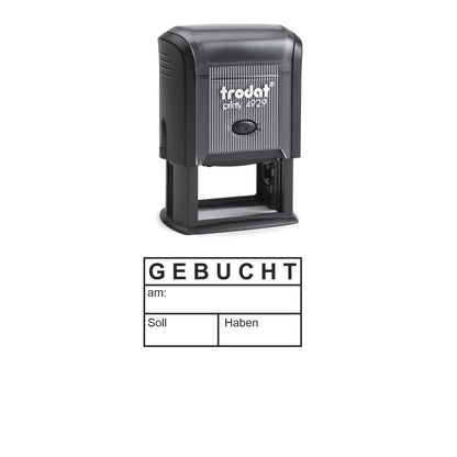 Gebucht-Stempel Soll & Haben – Stempelgerät mit Abdruck