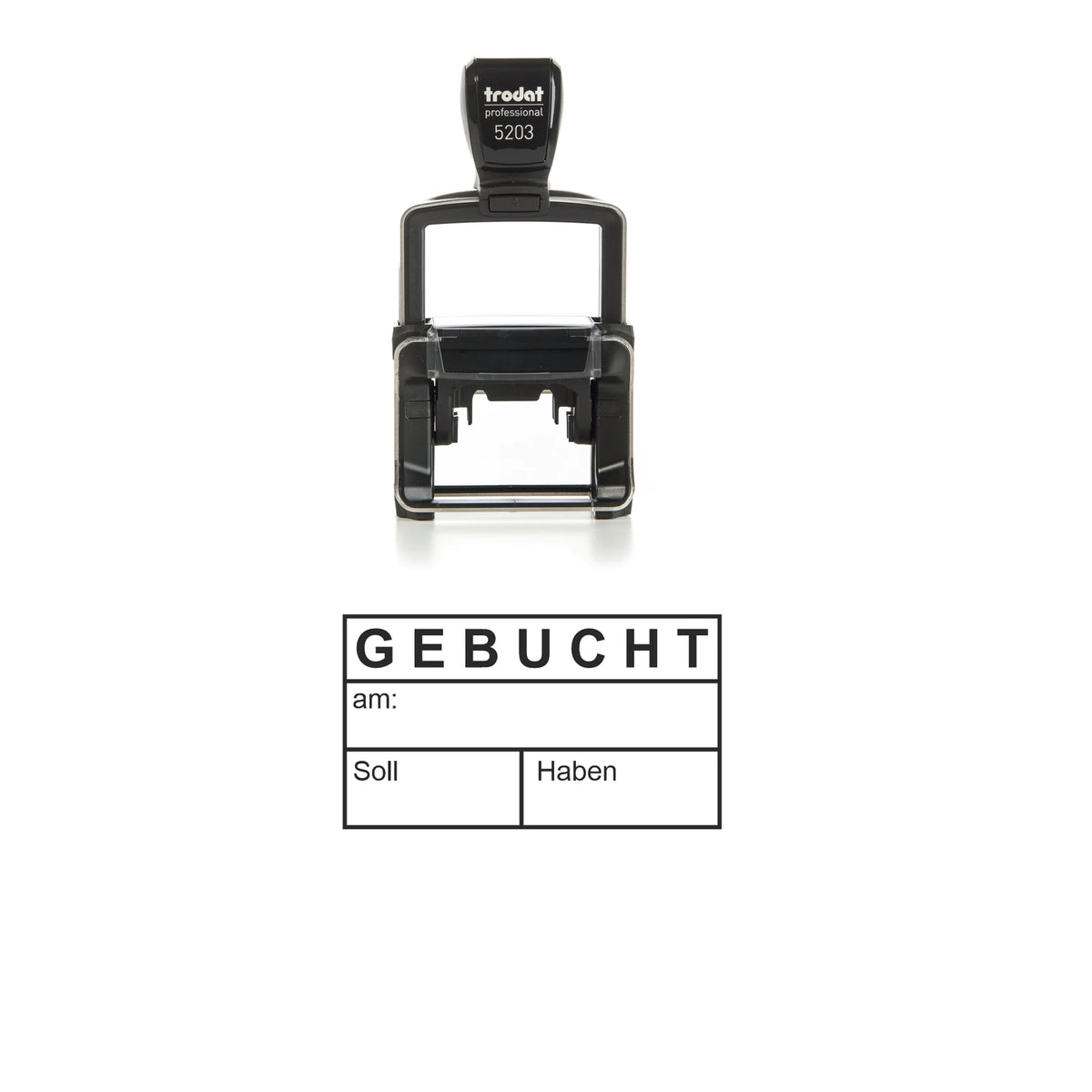 Gebucht-Stempel Soll & Haben – Stempelgerät mit Abdruck