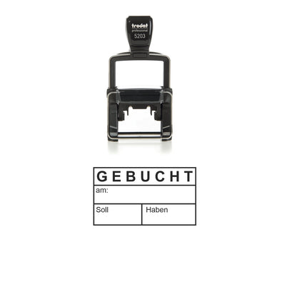 Gebucht-Stempel Soll & Haben – Stempelgerät mit Abdruck