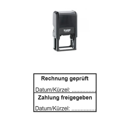 Rechnungsprüf- und Freigabestempel – Stempelgerät mit Abdruck