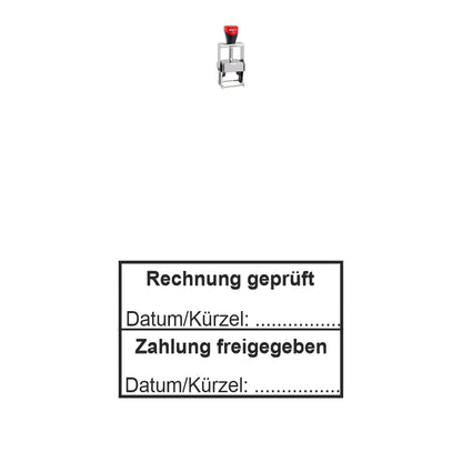 Rechnungsprüf- und Freigabestempel – Stempelgerät mit Abdruck