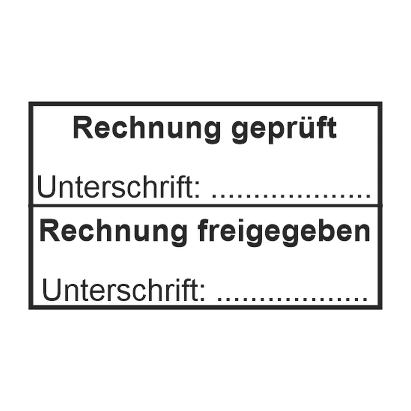 Rechnungsprüf- und Freigabestempel – Stempelabdruck
