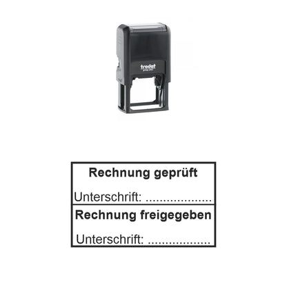 Rechnungsprüf- und Freigabestempel – Stempelgerät mit Abdruck
