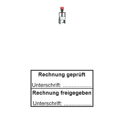 Rechnungsprüf- und Freigabestempel – Stempelgerät mit Abdruck