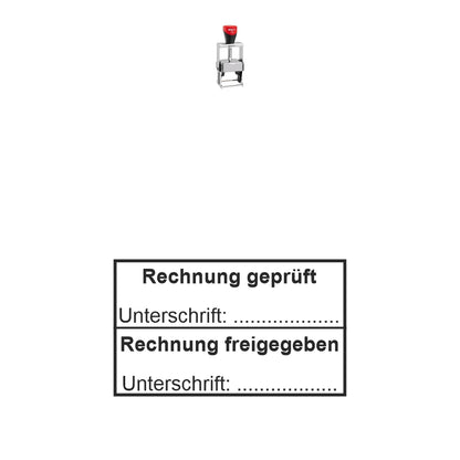 Rechnungsprüf- und Freigabestempel – Stempelgerät mit Abdruck