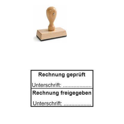 Rechnungsprüf- und Freigabestempel – Stempelgerät mit Abdruck