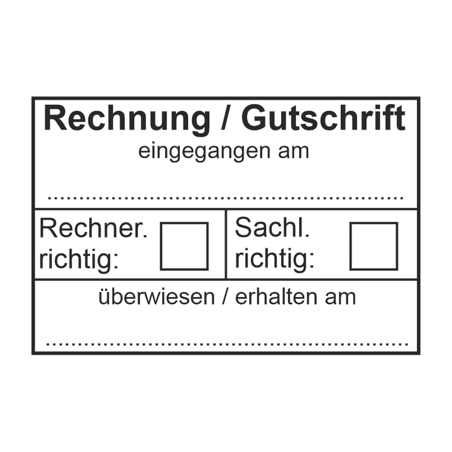 Rechnungs- und Gutschriftseingangsstempel – Stempelabdruck