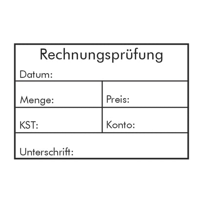 Rechnungsprüfstempel Menge, Preis & Kontierung – Stempelabdruck