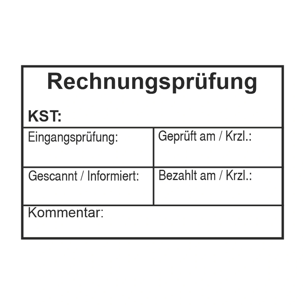 Rechnungseingangsprüfstempel Scan & Zahlung – Stempelabdruck