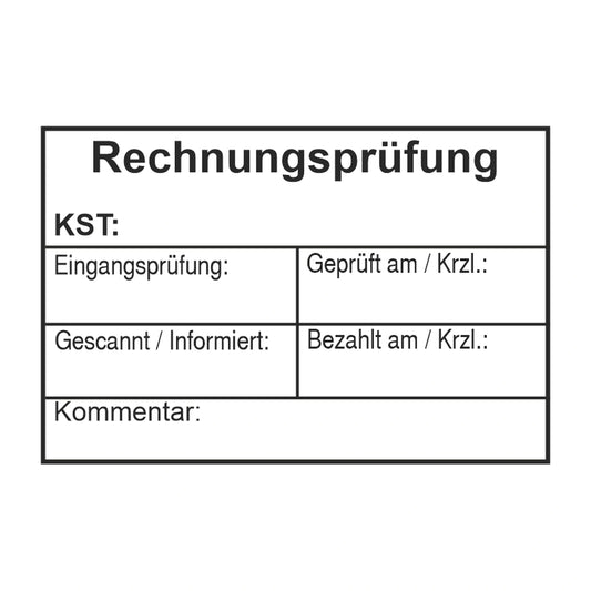 Rechnungseingangsprüfstempel Scan & Zahlung – Stempelabdruck