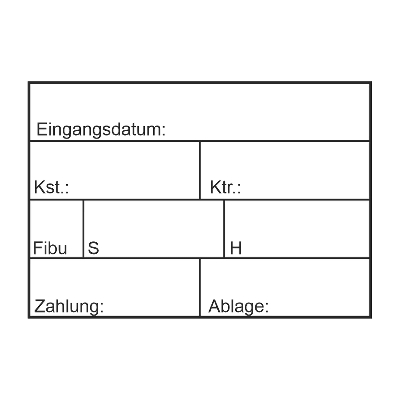 Rechnungseingangsstempel FIBU, Kostenstelle & Kostenträger – Stempelabdruck
