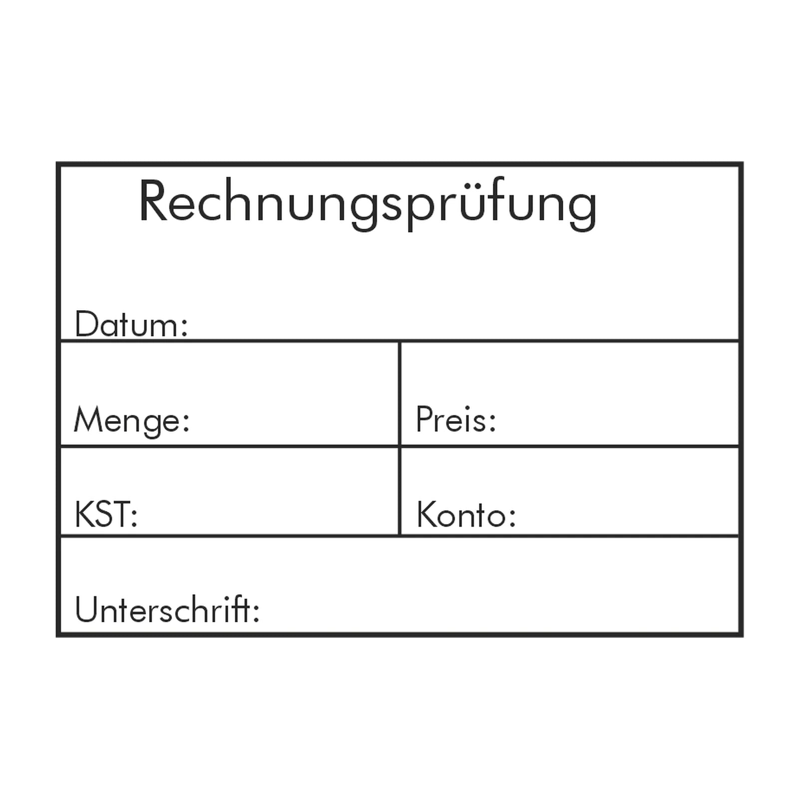 Rechnungsprüfstempel Menge & Preis – Stempelabdruck