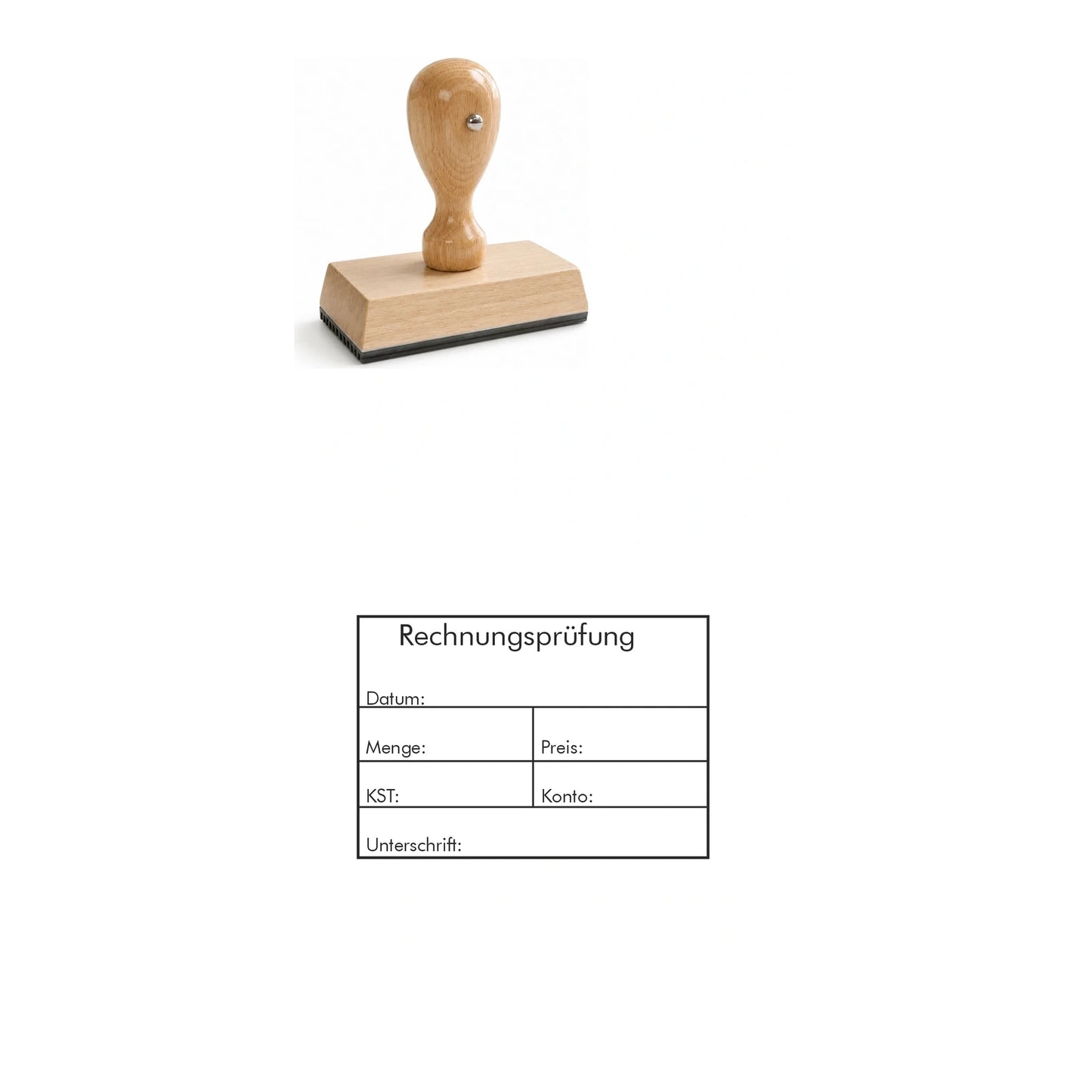 Rechnungsprüfstempel Menge & Preis – Stempelgerät mit Abdruck