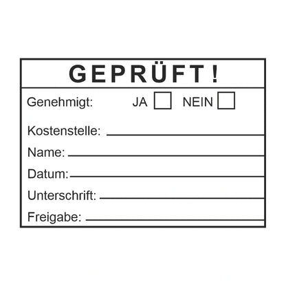 Genehmigungsstempel Kostenstelle & Freigabe – Stempelabdruck