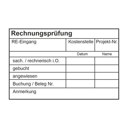 Rechnungsprüfstempel Projekt & Belegnummer – Stempelabdruck