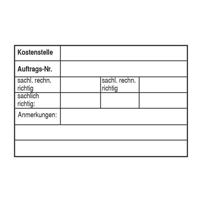 Kontierungsstempel Auftrag & Prüfvermerke – Stempelabdruck
