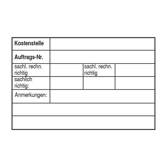 Kontierungsstempel Auftrag & Prüfvermerke – Stempelabdruck