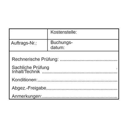 Rechnungsprüfstempel Auftrag, Konditionen & Freigabe – Stempelabdruck