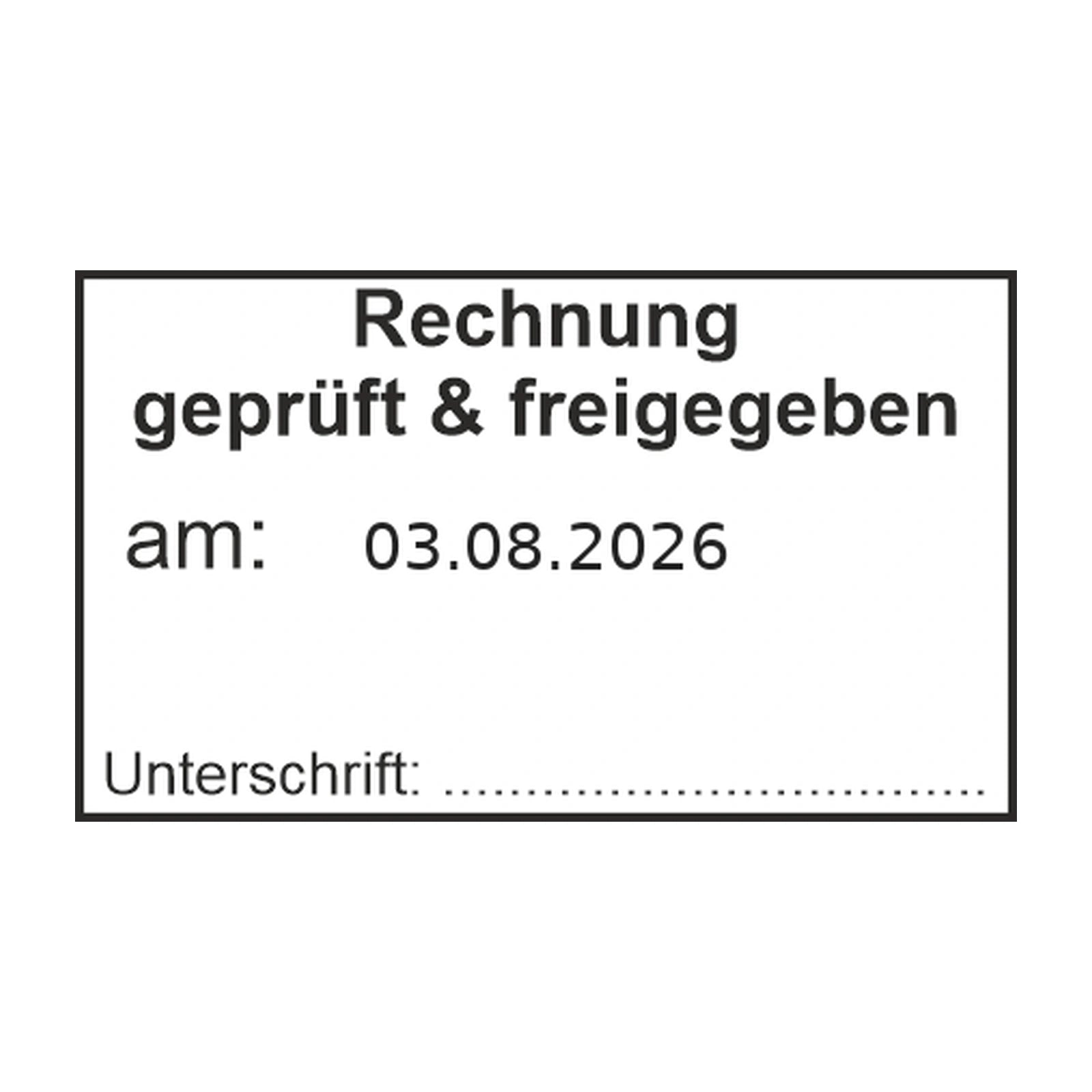 Rechnungsprüf- und Freigabestempel – Stempelabdruck
