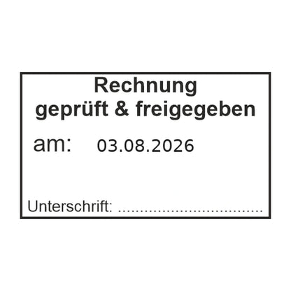 Rechnungsprüf- und Freigabestempel – Stempelabdruck