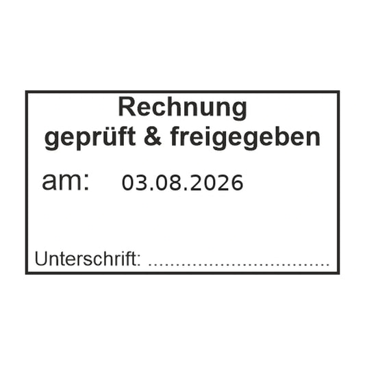 Rechnungsprüf- und Freigabestempel – Stempelabdruck