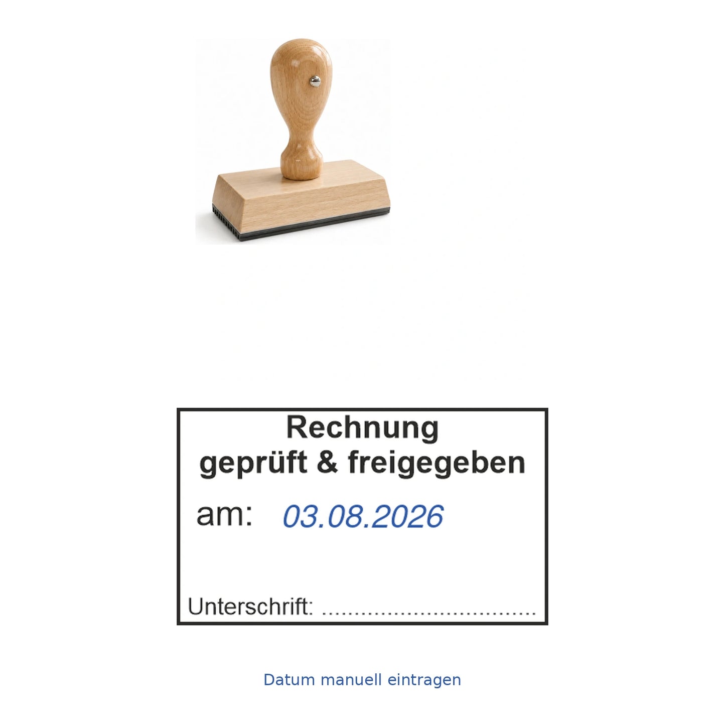 Rechnungsprüf- und Freigabestempel – Stempelgerät mit Abdruck