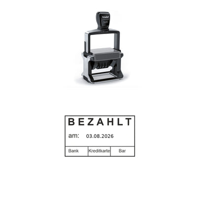 Bezahlt-Stempel Buchhaltung – Stempelgerät mit Abdruck