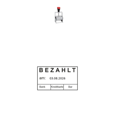 Bezahlt-Stempel Buchhaltung – Stempelgerät mit Abdruck