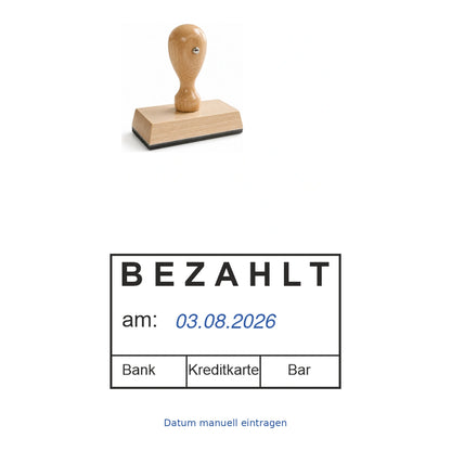 Bezahlt-Stempel Buchhaltung – Stempelgerät mit Abdruck