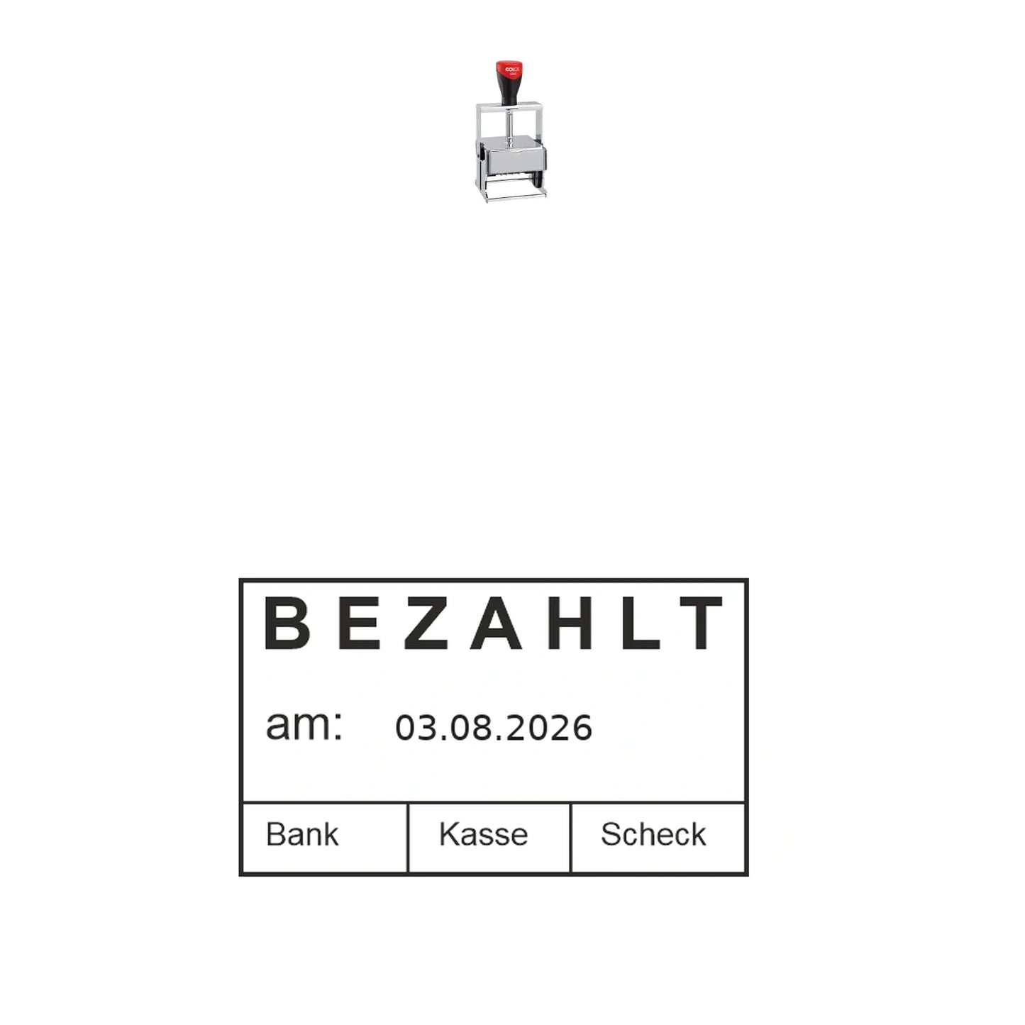 Bezahlt-Stempel Buchhaltung – Stempelgerät mit Abdruck
