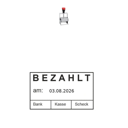 Bezahlt-Stempel Buchhaltung – Stempelgerät mit Abdruck