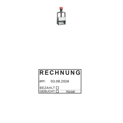 Rechnungsstatusstempel Gebucht & Bezahlt – Stempelgerät mit Abdruck