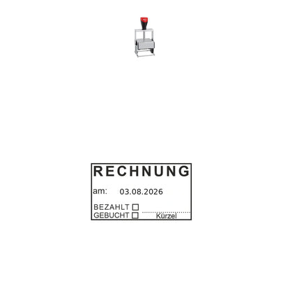 Rechnungsstatusstempel Gebucht & Bezahlt – Stempelgerät mit Abdruck