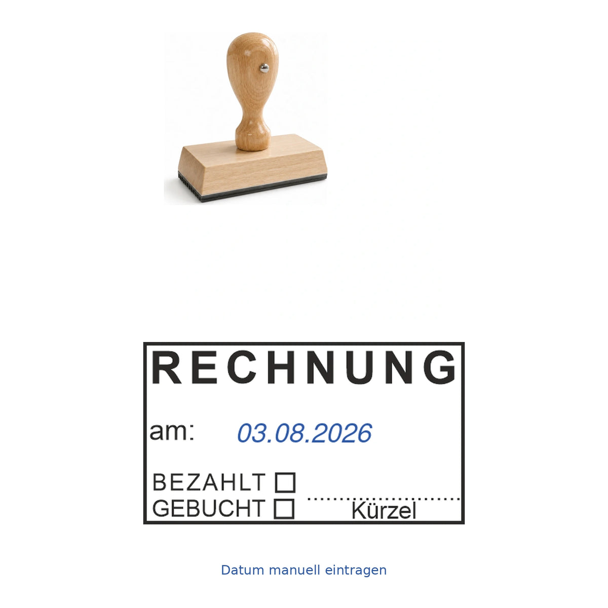 Rechnungsstatusstempel Gebucht & Bezahlt – Stempelgerät mit Abdruck