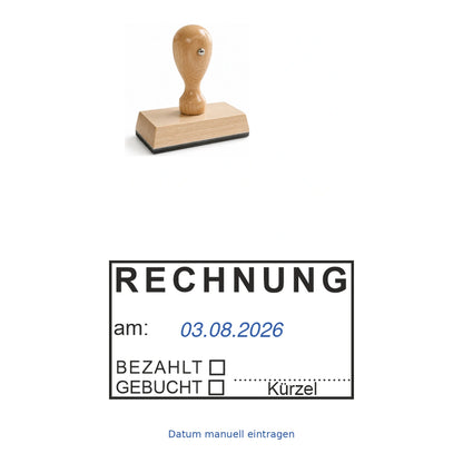 Rechnungsstatusstempel Gebucht & Bezahlt – Stempelgerät mit Abdruck